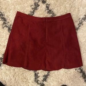 Maroon Peplum Cut Skirt
